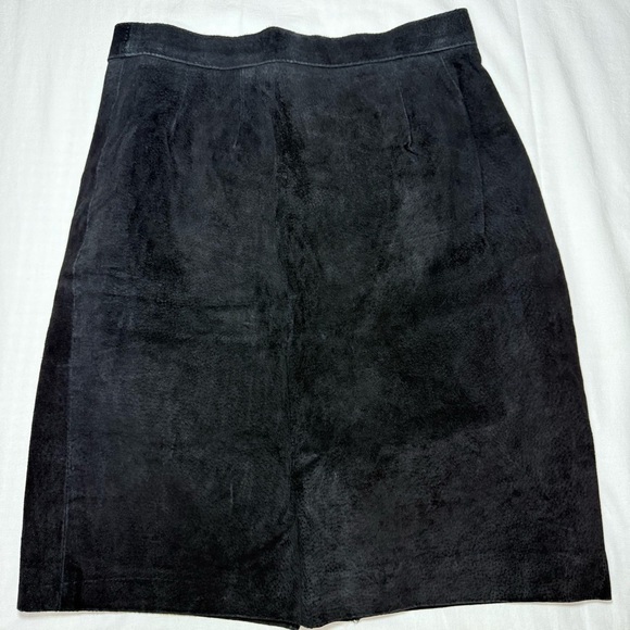 Erez Dresses & Skirts - Vintage Erez Leyy Black Suede Leather Short Pencil Skirt Size 10 Sexy Party